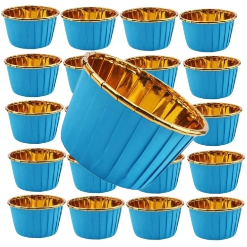 PAPILOTKI DO MUFFINEK foremki na babeczki DEKORACJE urodziny niebieski 20szt